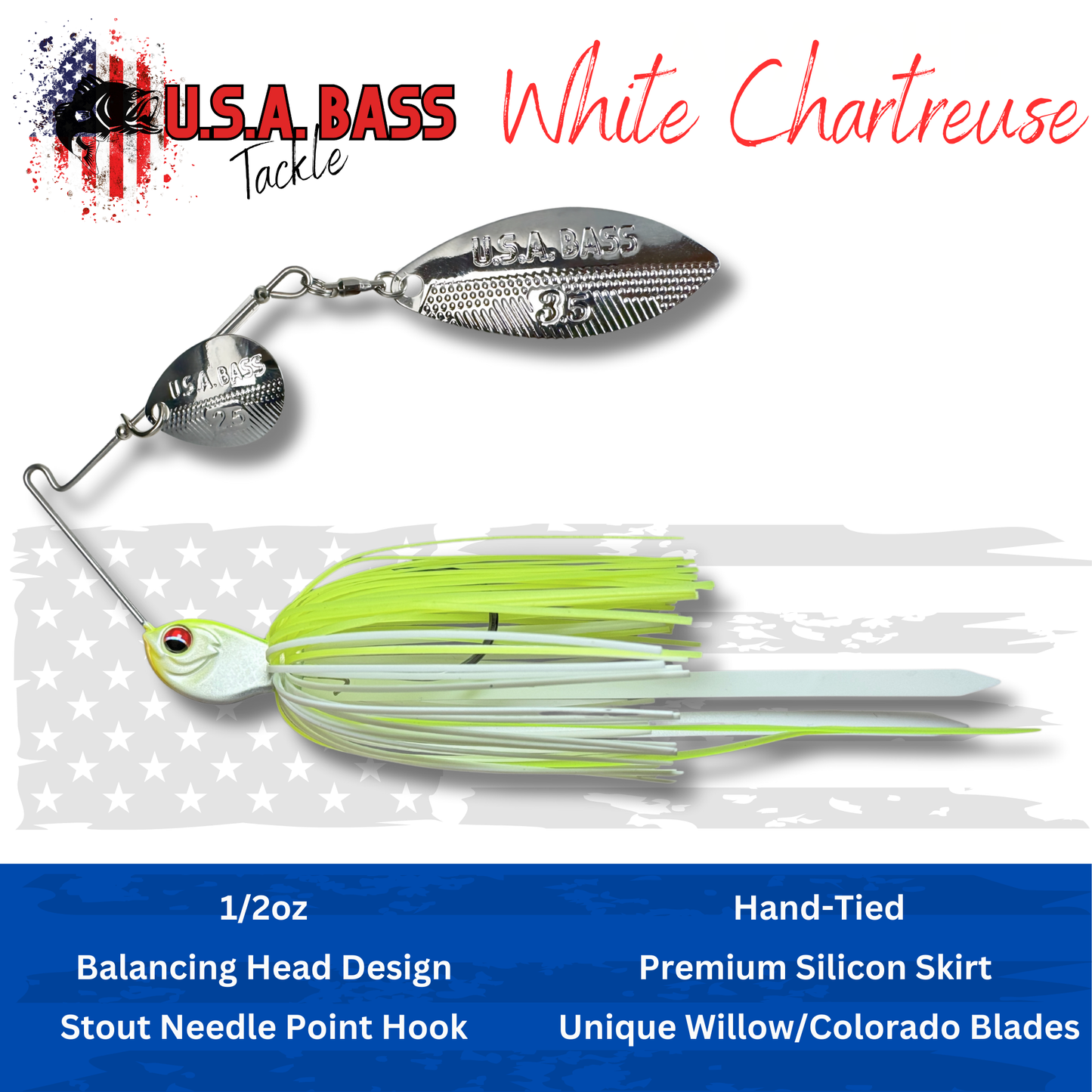 Apache Attack Spinnerbait - White Chartreuse