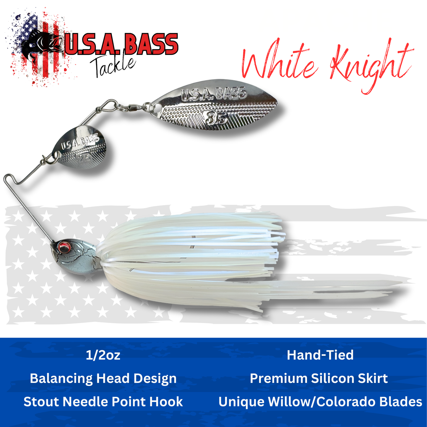 Apache Attack Spinnerbait - White Knight