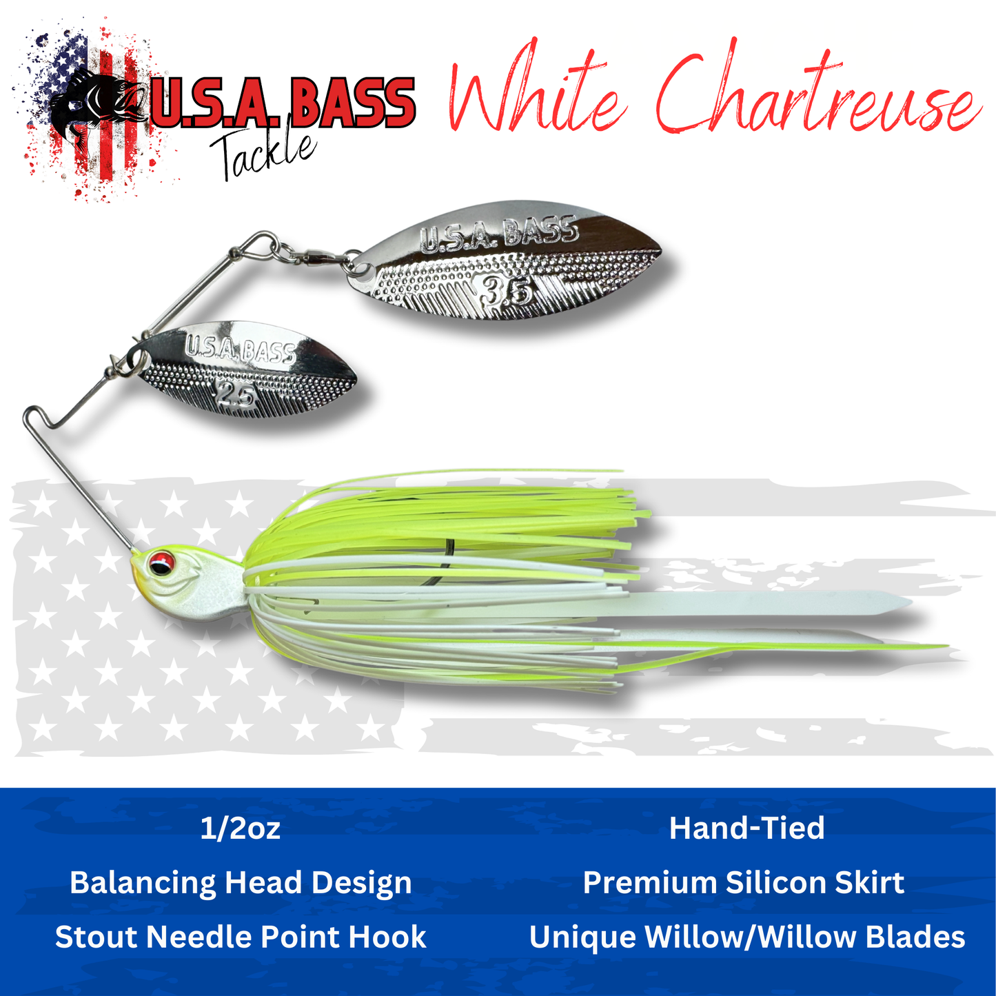 Apache Attack Spinnerbait - White Chartreuse