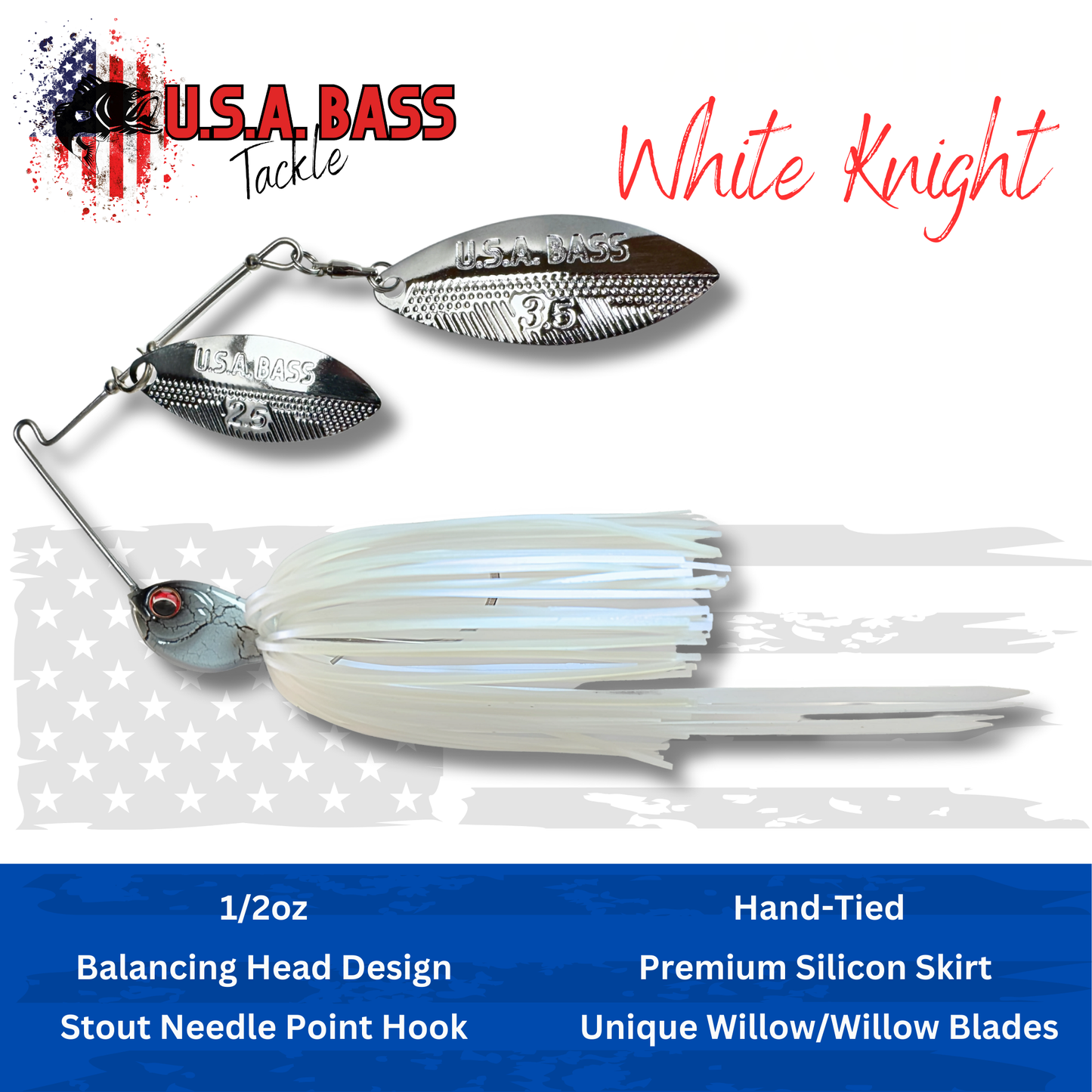 Apache Attack Spinnerbait - White Knight