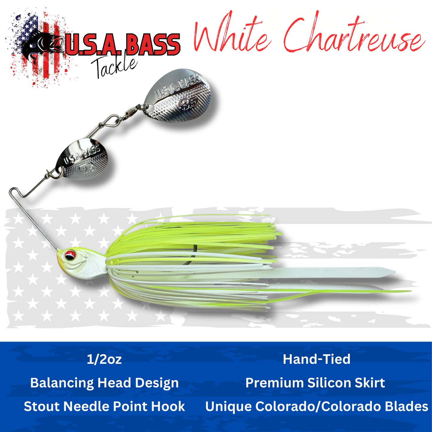 Apache Attack Spinnerbait - White Chartreuse