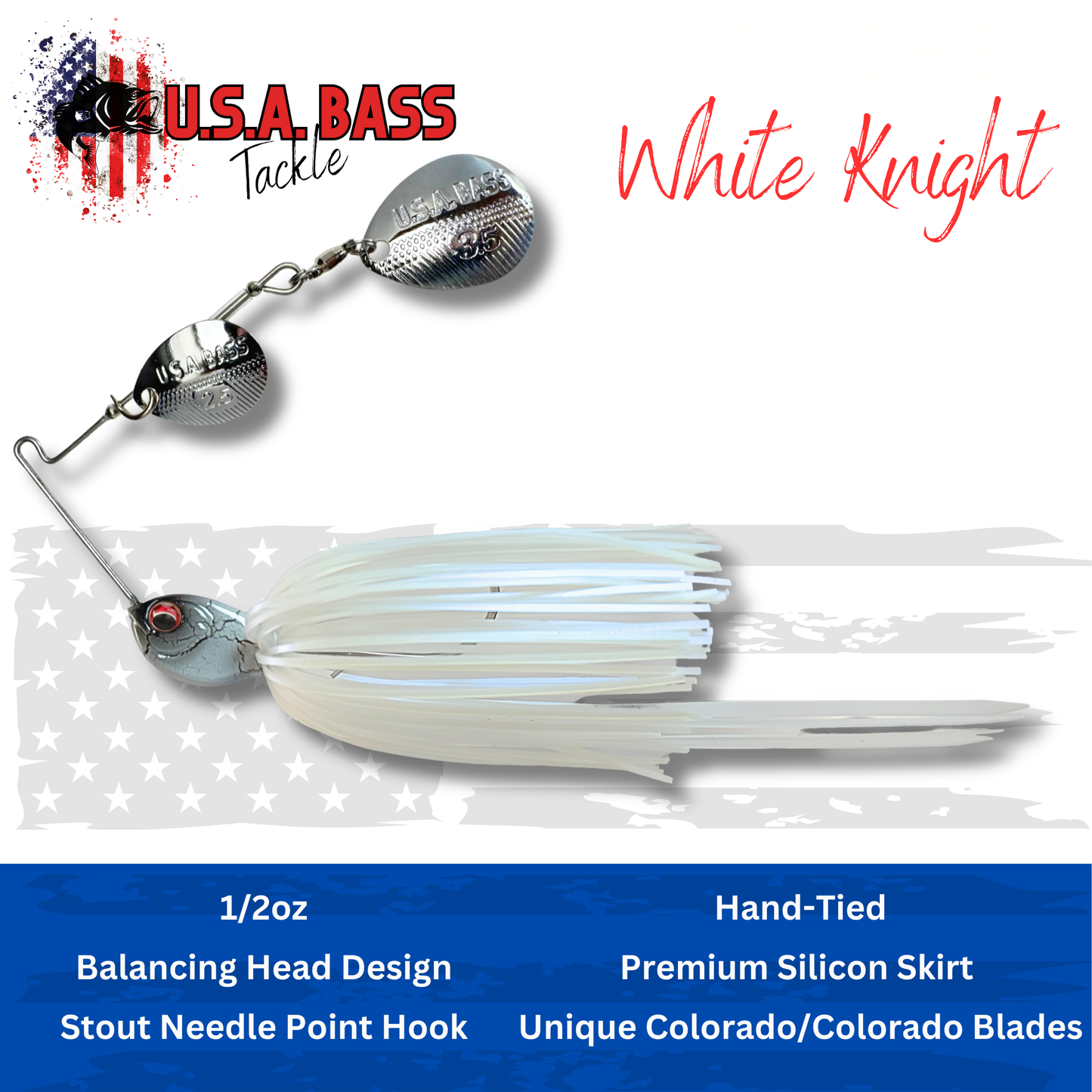 Apache Attack Spinnerbait - White Knight