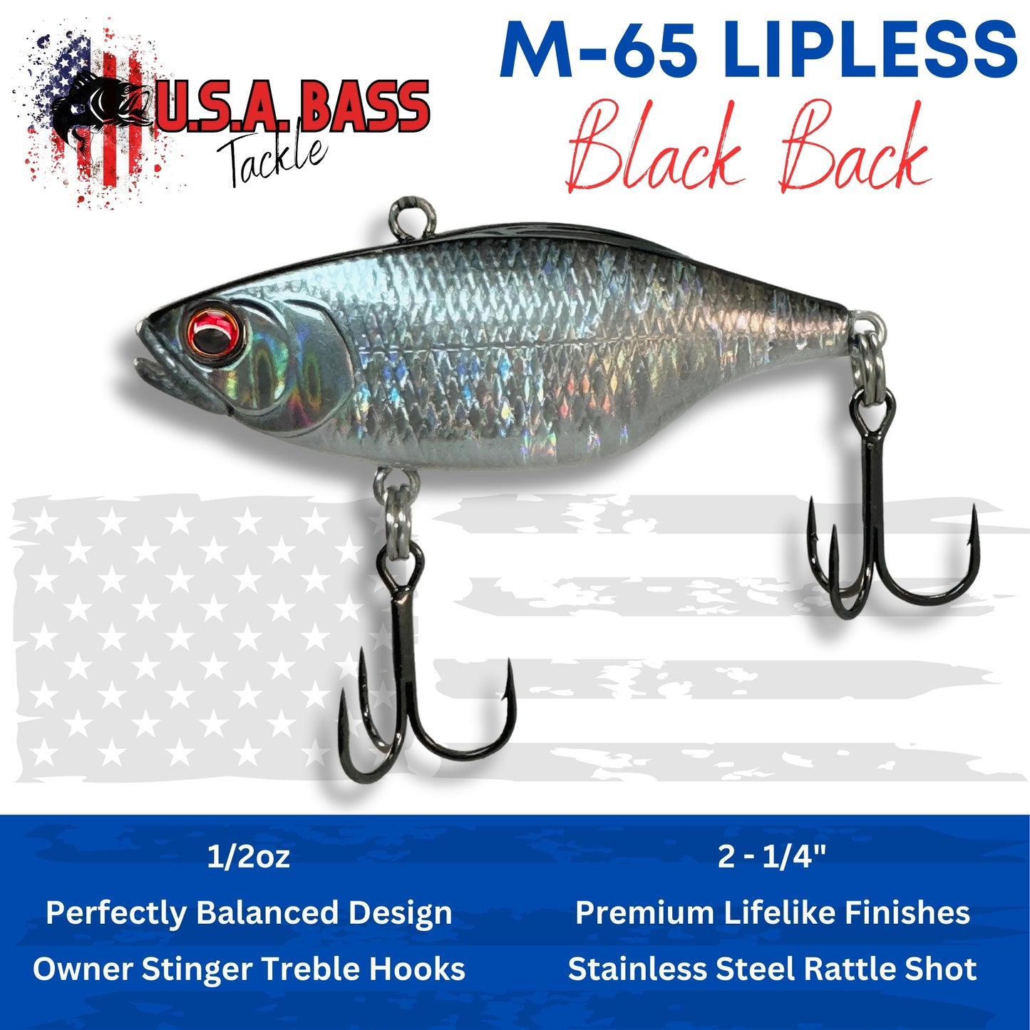 M-Series Lipless Crankbait - Black Back