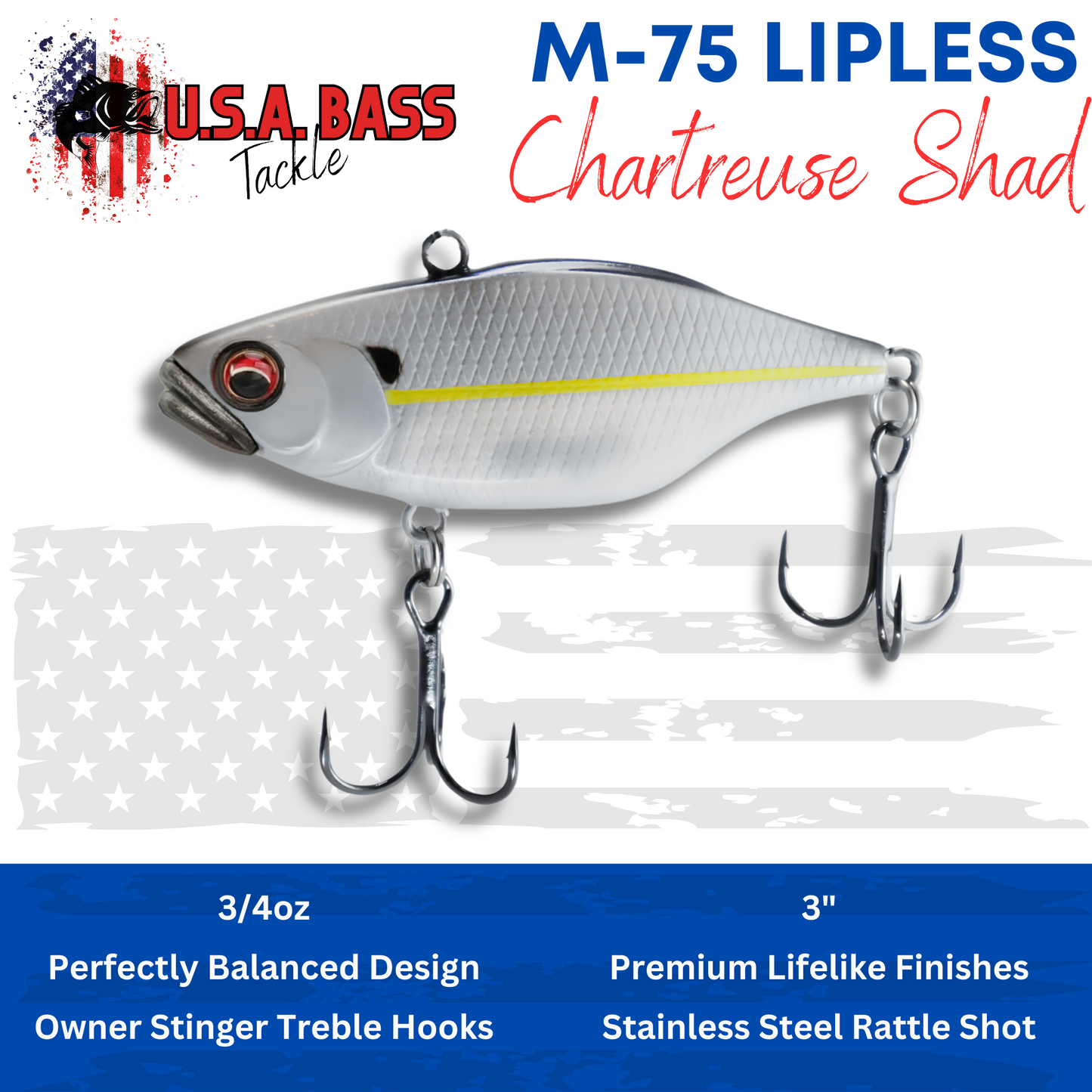M-Series Lipless Crankbait - Chartreuse Shad