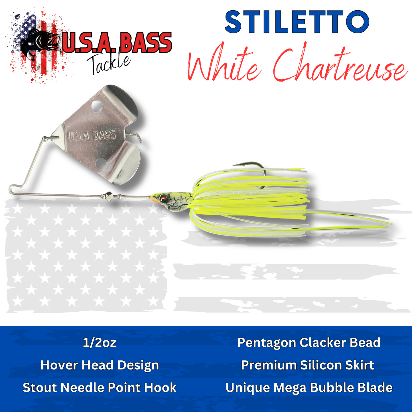 Stiletto Buzzbait - White Chartreuse