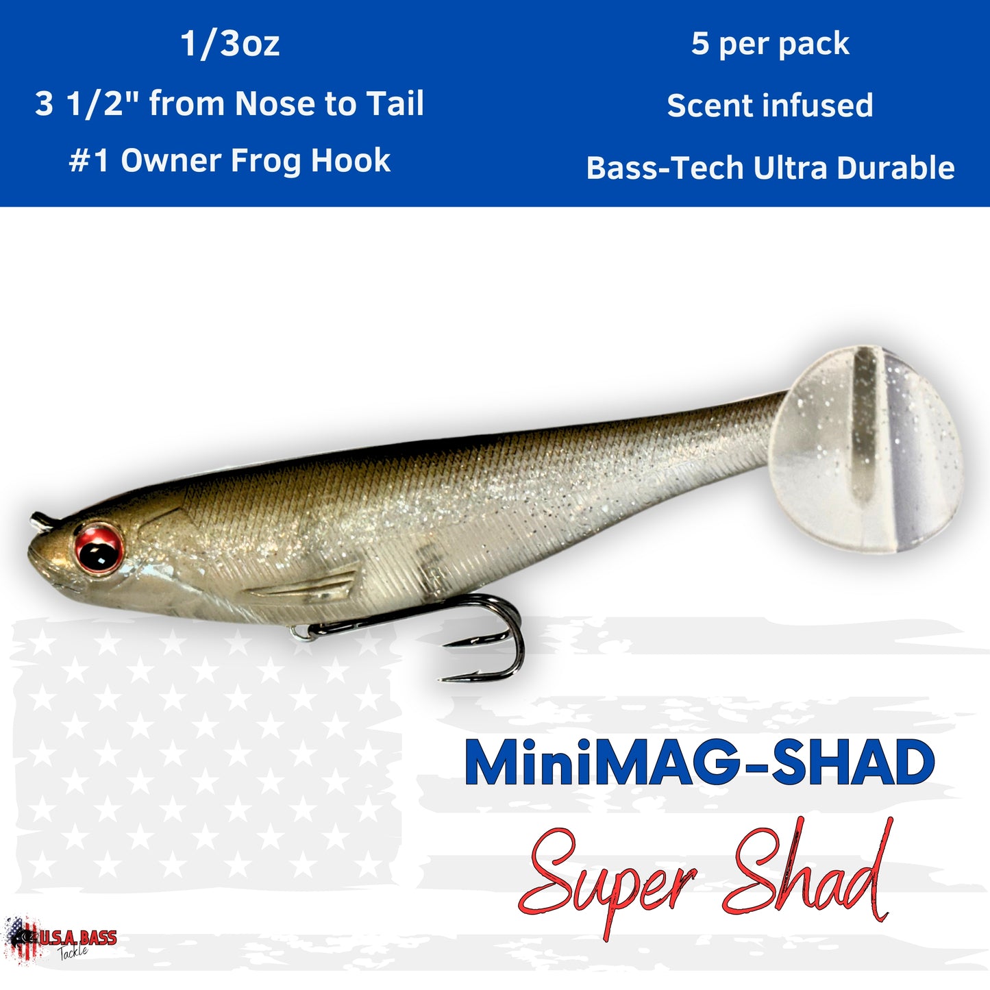 MAG-SHAD Paddle Tail Magnum Swimbaits - Super Shad