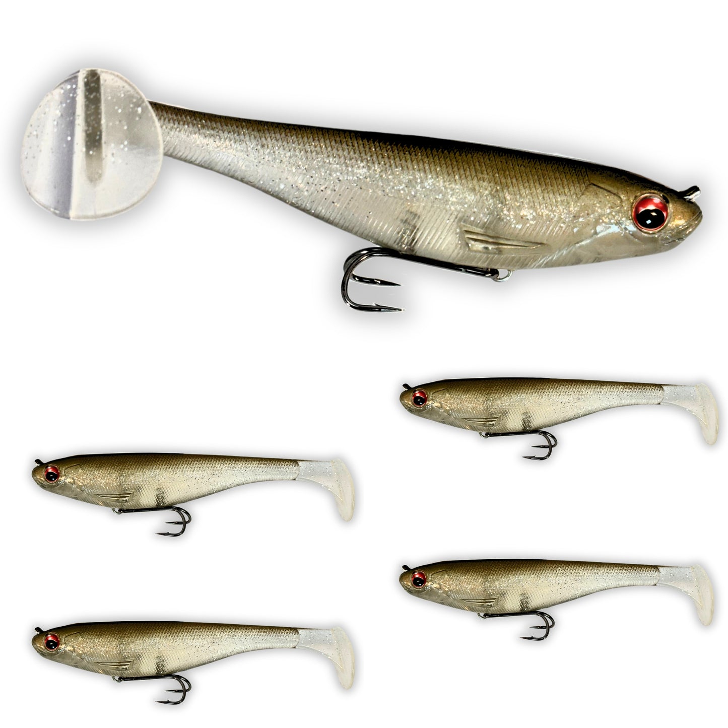 MAG-SHAD Paddle Tail Magnum Swimbaits - Super Shad
