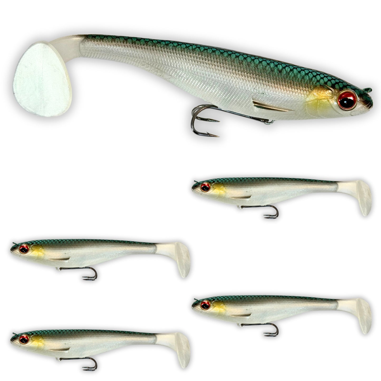 MAG-SHAD Paddle Tail Magnum Swimbaits - Sexy Shad