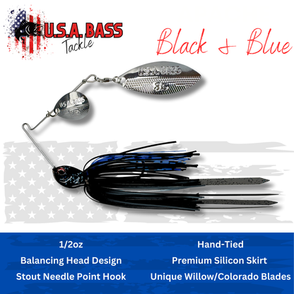 Apache Attack Spinnerbait - Black & Blue