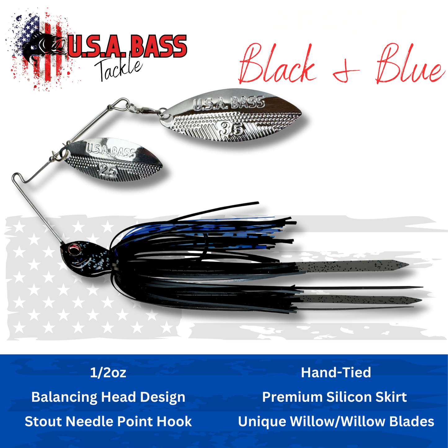 Apache Attack Spinnerbait - Black & Blue