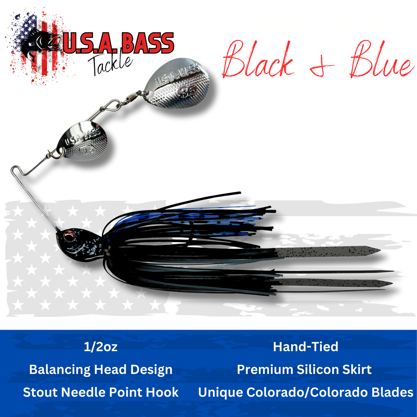 Apache Attack Spinnerbait - Black & Blue