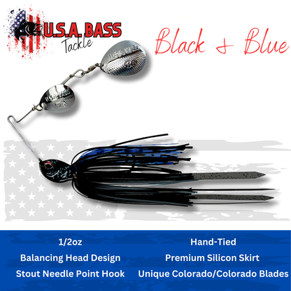 Apache Attack Spinnerbait - Black & Blue