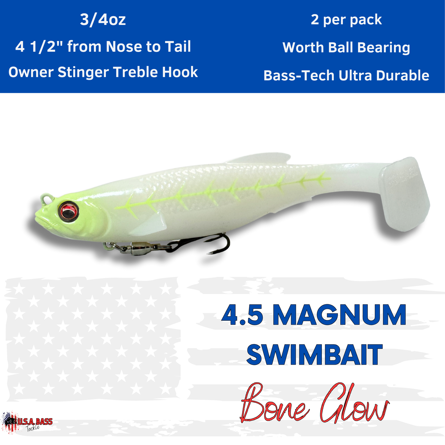 *4.5 Magnum Swimbait - Bone Glow