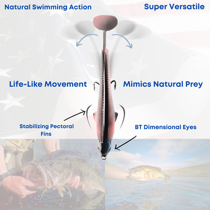 MAG-SHAD Paddle Tail Magnum Swimbaits - Chartreuse Electric Blue