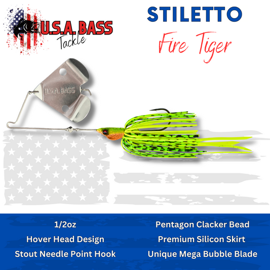 Stiletto Buzzbait - Fire Tiger
