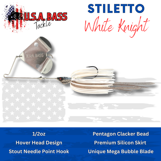 Stiletto Buzzbait - White Knight