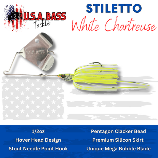 Stiletto Buzzbait - White Chartreuse