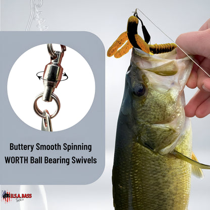 Tungsten Flash Swimmer - Weighted Underspin Weedless Swimbait Hook - 3pk