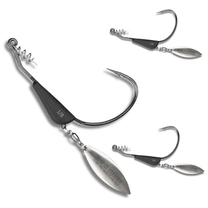 Tungsten Flash Swimmer - Weighted Underspin Weedless Swimbait Hook