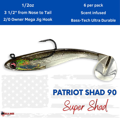 Patriot Shad Paddle Tail Swimbaits - Super Shad