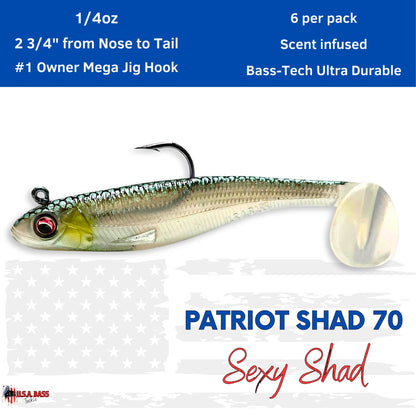 Patriot Shad Paddle Tail Swimbaits - Sexy Shad